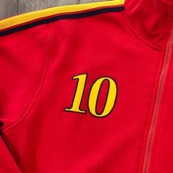 Espana Small Gold Football Spain National Futbol Soccer Team Full Zip Sweater - Picture 5 of 8